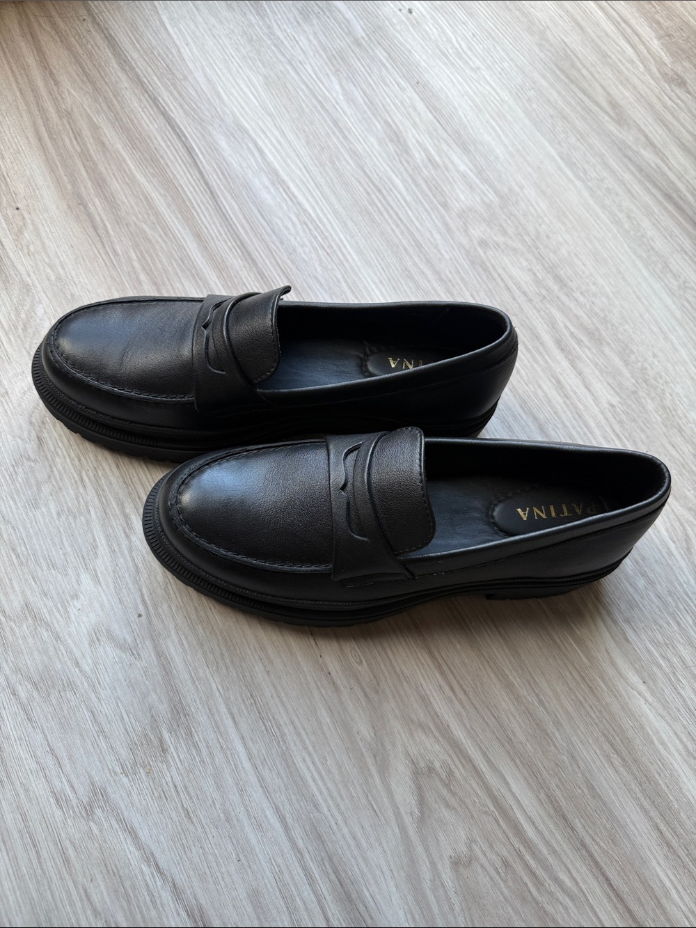 Black Women's Chunky Penny Loafers by Patina